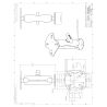 Mounting set for Humminbird / Apelco 97 - round base plate (AMPS), centre connecting arm, adapter plate