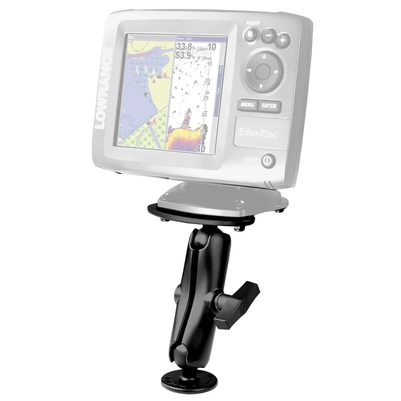 Aufbau-Set für Humminbird / Apelco 97 - runde Basisplatte (AMPS), mittlerer Verbindungsarm, Adapterplatte