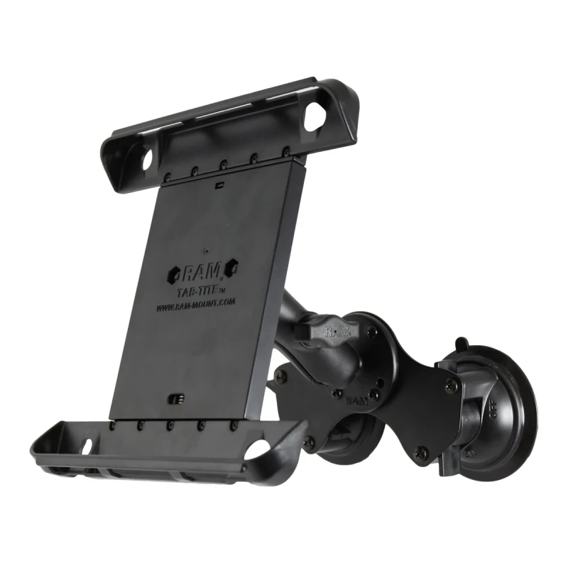 Double suction foot mount for Apple iPad 1-4 - (1 inch), Tab-Tite holder, centre connecting arm