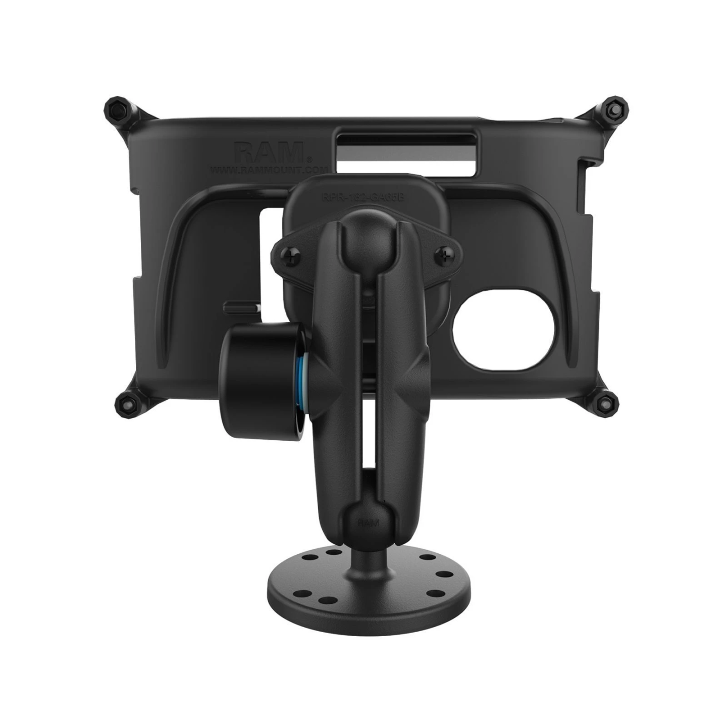Aufbau-Halterung Garmin Fleet 660/670 Geräte -  (1 Zoll), runde Basisplatte (AMPS), mittlerer Verbindungsarm