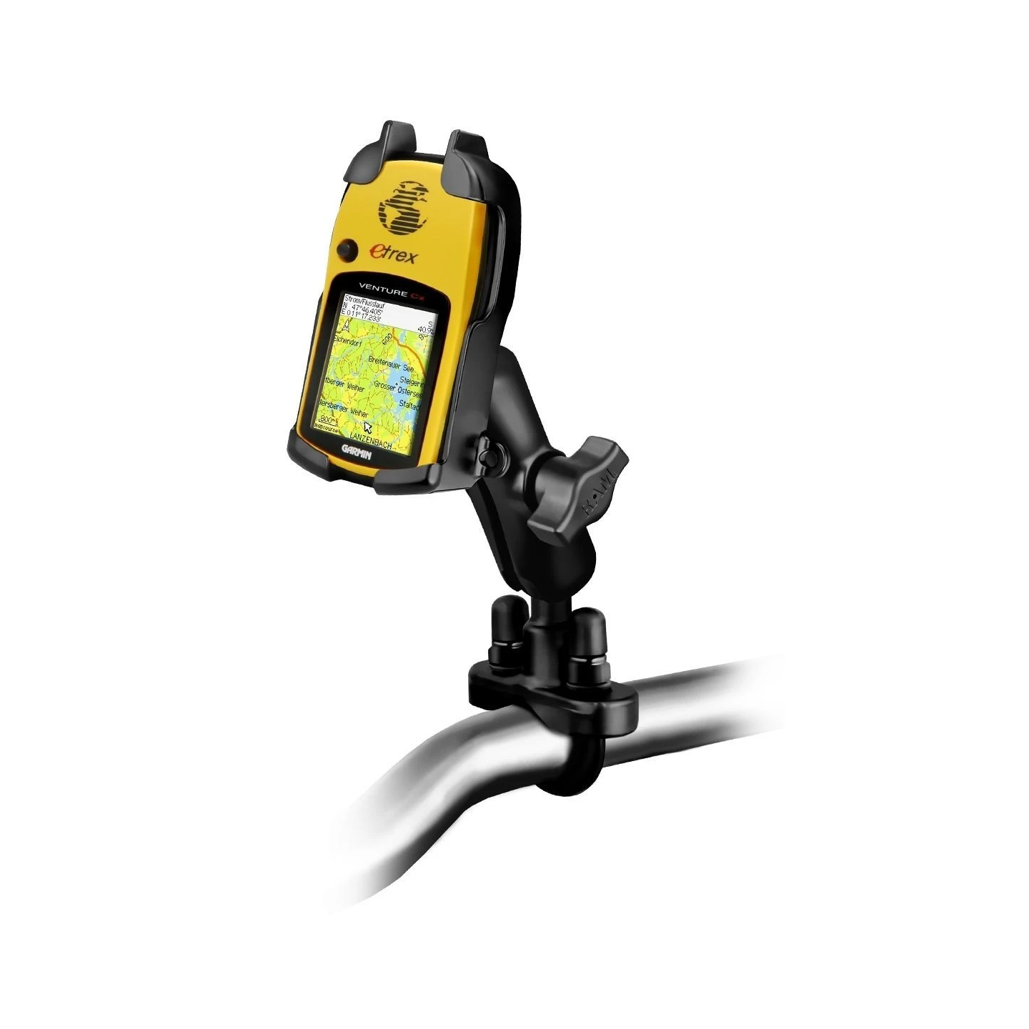 Lenker-Halterung Garmin eTrex Color Geräte -  (1 Zoll), Rohr-Klemme, mittlerer Verbindungsarm