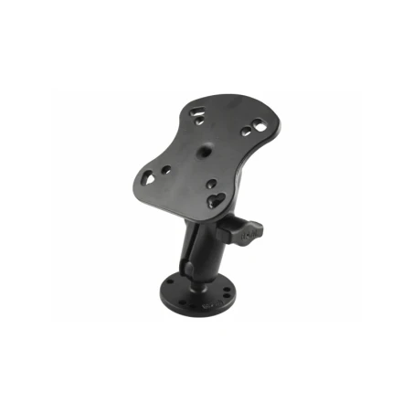 Marine-Aufbauhalterung Humminbird/Lowrance -  (1 Zoll), runde Basisplatte (AMPS), mittlerer Verbindungsarm, Adapterplatte