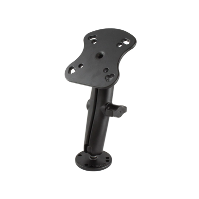 Marine-Aufbauhalterung Humminbird/Lowrance -  (1 Zoll), runde Basisplatte (AMPS), langer Verbindungsarm, Adapterplatte