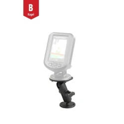 Marine-Aufbauhalterung Humminbird Piranha -  (1 Zoll), runde Basisplatte (AMPS), mittlerer Verbindungsarm, Adapterplatte