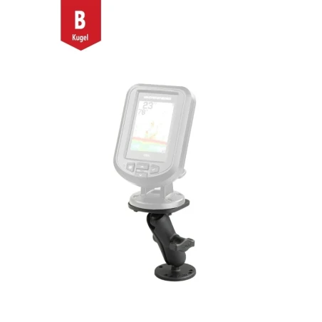 Marine-Aufbauhalterung Humminbird Piranha -  (1 Zoll), runde Basisplatte (AMPS), mittlerer Verbindungsarm, Adapterplatte