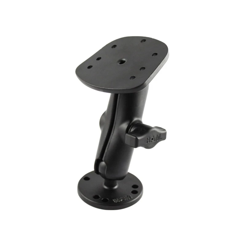 Marine-Aufbauhalterung Humminbird Piranha -  (1 Zoll), runde Basisplatte (AMPS), mittlerer Verbindungsarm, Adapterplatte