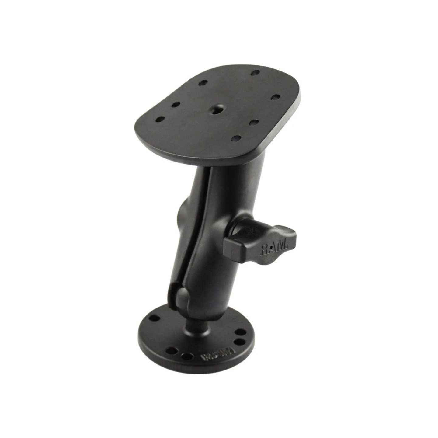 Marine-Aufbauhalterung Humminbird Piranha -  (1 Zoll), runde Basisplatte (AMPS), mittlerer Verbindungsarm, Adapterplatte