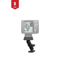 Marine-Aufbauhalterung Humminbird/Apelco -  (1 Zoll), Diamond Basisplatte (Trapez), mittlerer Verbindungsarm, Adapterplatte