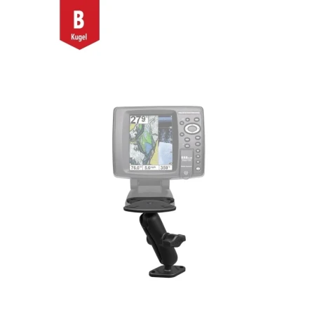 Marine-Aufbauhalterung Humminbird/Apelco -  (1 Zoll), Diamond Basisplatte (Trapez), mittlerer Verbindungsarm, Adapterplatte
