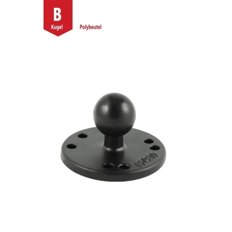 RAM Mounts Basisplatte rund - B-Kugel (1 Zoll), Platten-Durchmesser 63,5 mm, AMPS-Lochraster