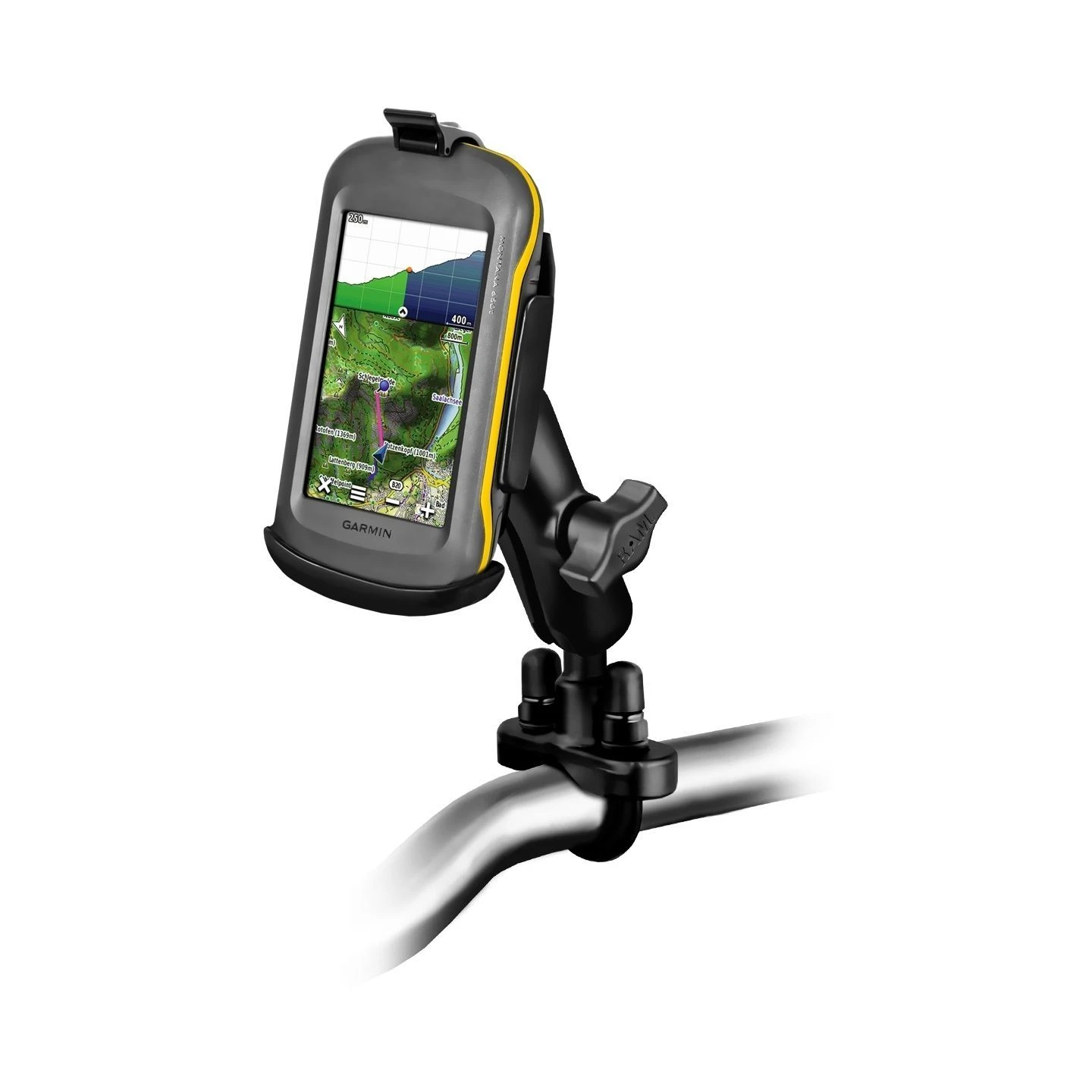 Lenker-Halterung Garmin Montana Serie -  (1 Zoll), Rohr-Klemme, mittlerer Verbindungsarm