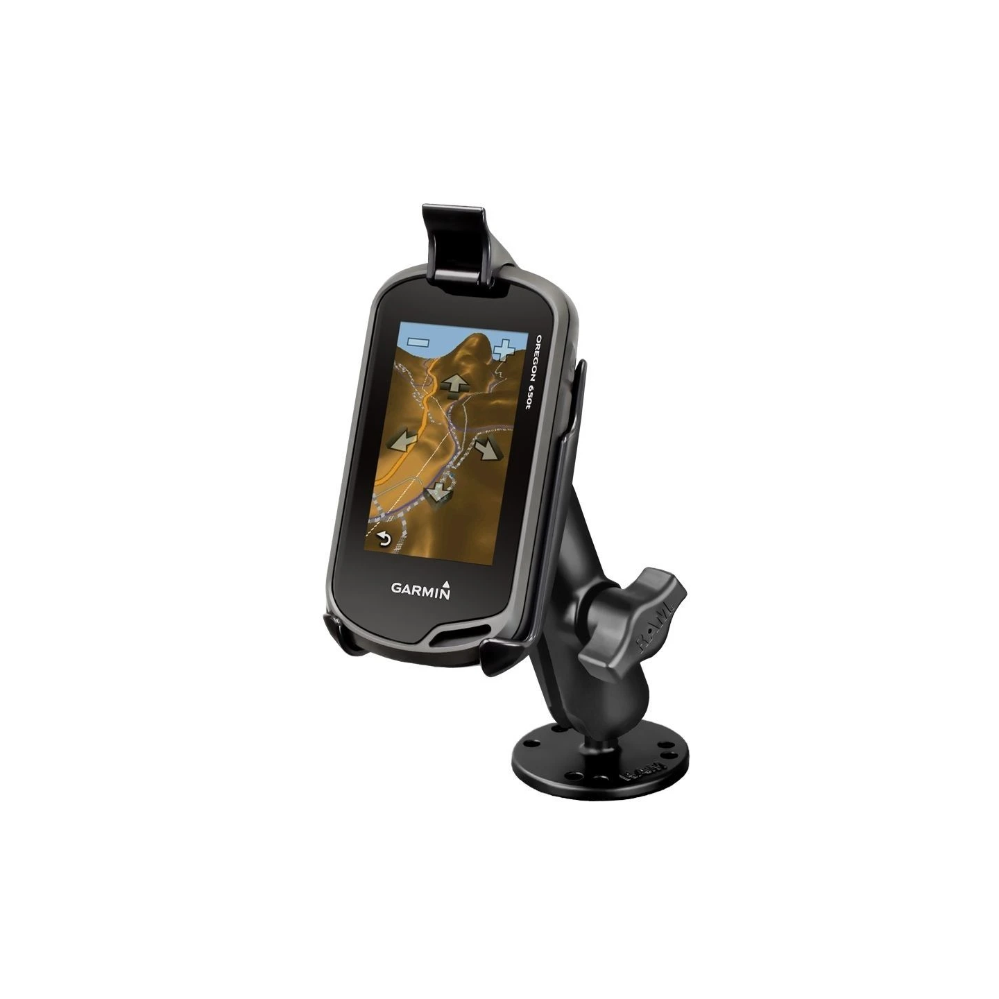 Aufbau-Halterung Garmin Oregon Serie -  (1 Zoll), runde Basisplatte (AMPS), mittlerer Verbindungsarm
