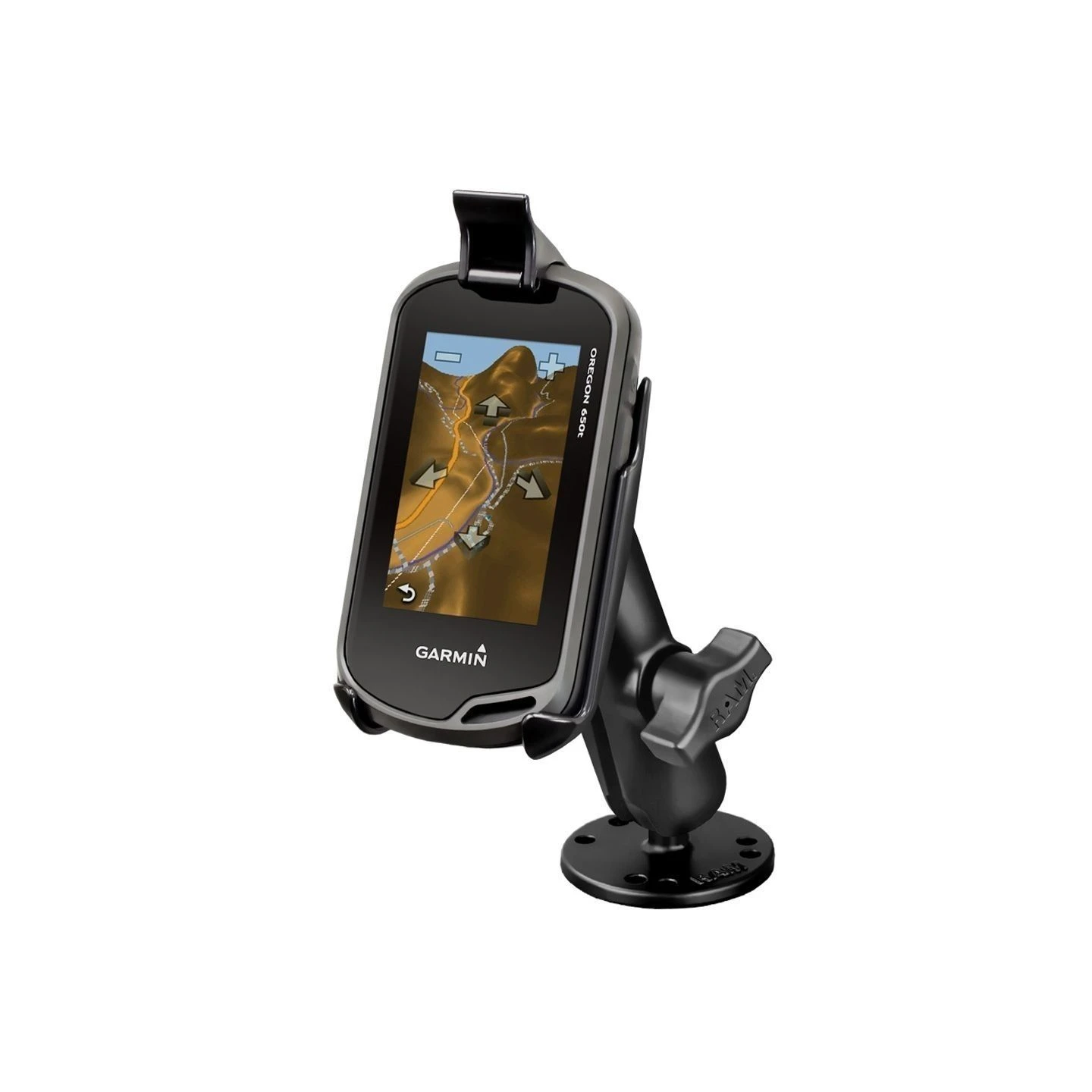 Aufbau-Halterung Garmin Oregon Serie -  (1 Zoll), runde Basisplatte (AMPS), mittlerer Verbindungsarm