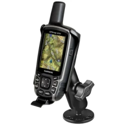 Aufbau-Halterung Garmin GPSMAP 62/64 -  (1 Zoll), mittlerer Verbindungsarm, runde Basisplatte (AMPS)