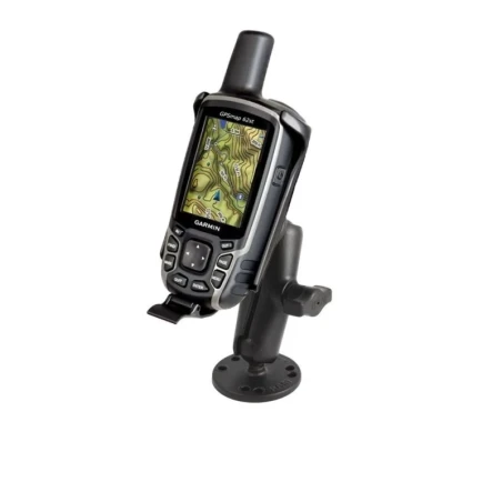 Aufbau-Halterung Garmin GPSMAP 62/64 -  (1 Zoll), mittlerer Verbindungsarm, runde Basisplatte (AMPS)