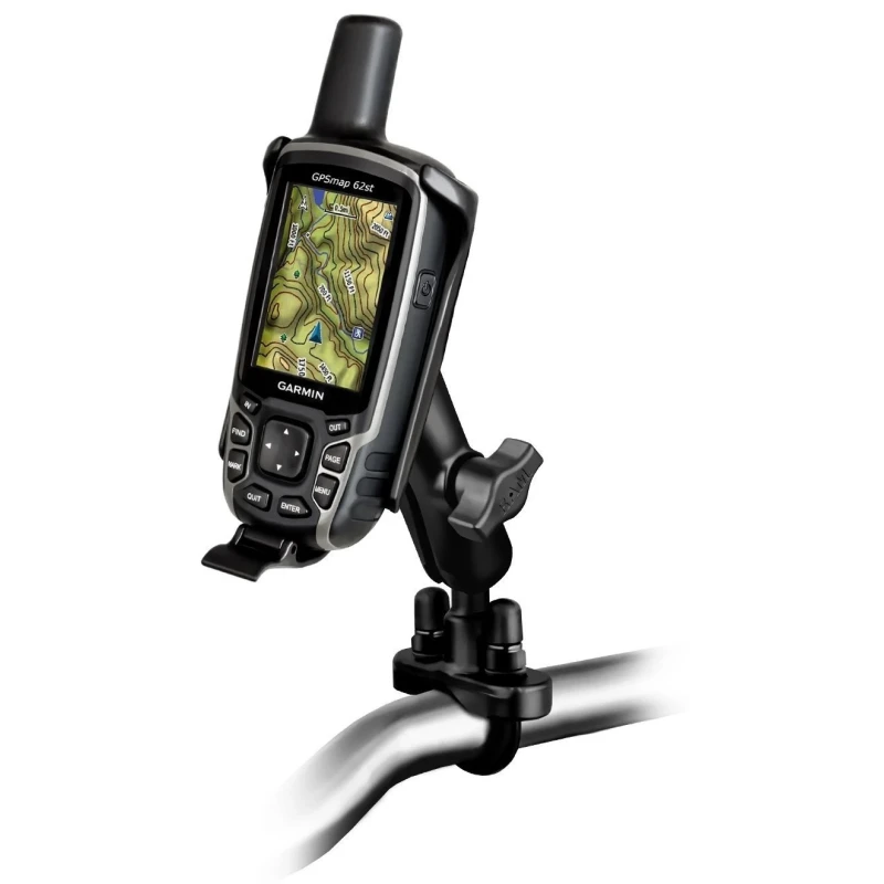 Lenker-Halterung Garmin GPSMAP 62/64 -  (1 Zoll), Schraub-Klemme, mittlerer Verbindungsarm (ca. 90 mm)