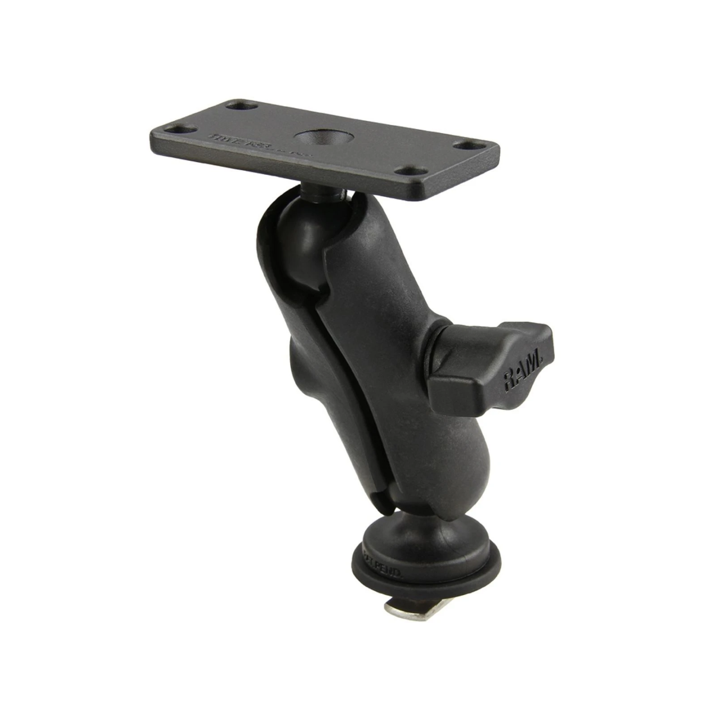 Marine-Set für Tough-Track Schienen - Kugel mit T-Slot, mittlerer Verbindungsarm, Adapterplatte (1,5x3 Zoll),  (1 Zoll)