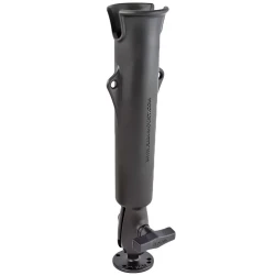 Flute holder for fishing rods - suitable for salt water, round base plate (AMPS), connecting arm
