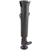 Flute holder for fishing rods - suitable for salt water, round base plate (AMPS), connecting arm