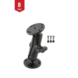 Marine-Set Garmin 250C Fish-Finder -  (1 Zoll), 2x runde Basisplatten (AMPS), mittlerer Verbindungsarm, Schrauben-Set