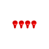 Replacement rubber fingers for X-Grip retaining clips - red, pack of 4