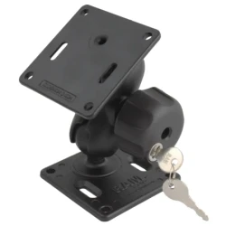 Aufbau-Set - 2x VESA-Platte (75x75 mm Lochraster), kurzer Verbindungsarm mit Sicherungsschloss