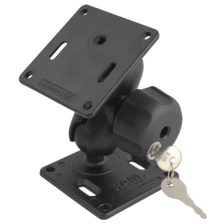 Aufbau-Set - 2x VESA-Platte (75x75 mm Lochraster), kurzer Verbindungsarm mit Sicherungsschloss