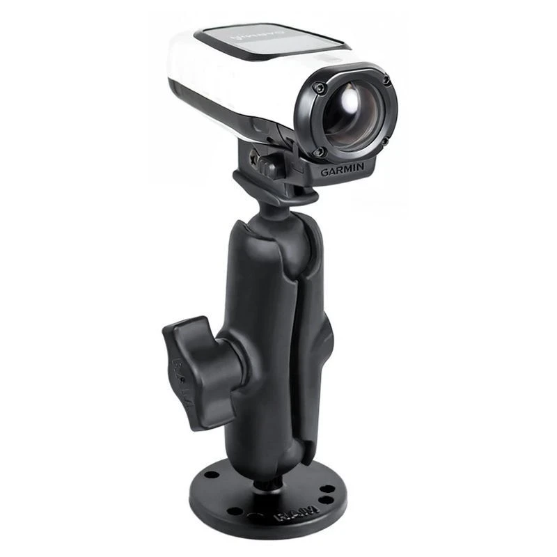 Aufbau-Halterung Garmin VIRB -  (1 Zoll), runde Basisplatte (AMPS), mittlerer Verbindungsarm, VIRB-Adapter