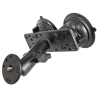 Double suction foot set for cameras - adapter plate, centre connecting arm, round base plate with 1/4"-20 grub screw