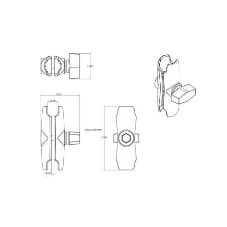 RAM Mounts Verbindungsarm mittel (ca. 94 mm) - B-Kugeln (1 Zoll)