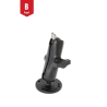 Mounting set for cameras - (1 inch), round base plate (AMPS), centre connecting arm, ball with 1/4"-20 thread