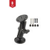 Marine set Garmin 7200 - (1 inch), 2x round base plates (AMPS), centre connecting arm, screw set