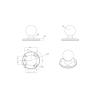 Assembly set - 2x round base plate (AMPS), centre connecting arm with metal twist lock