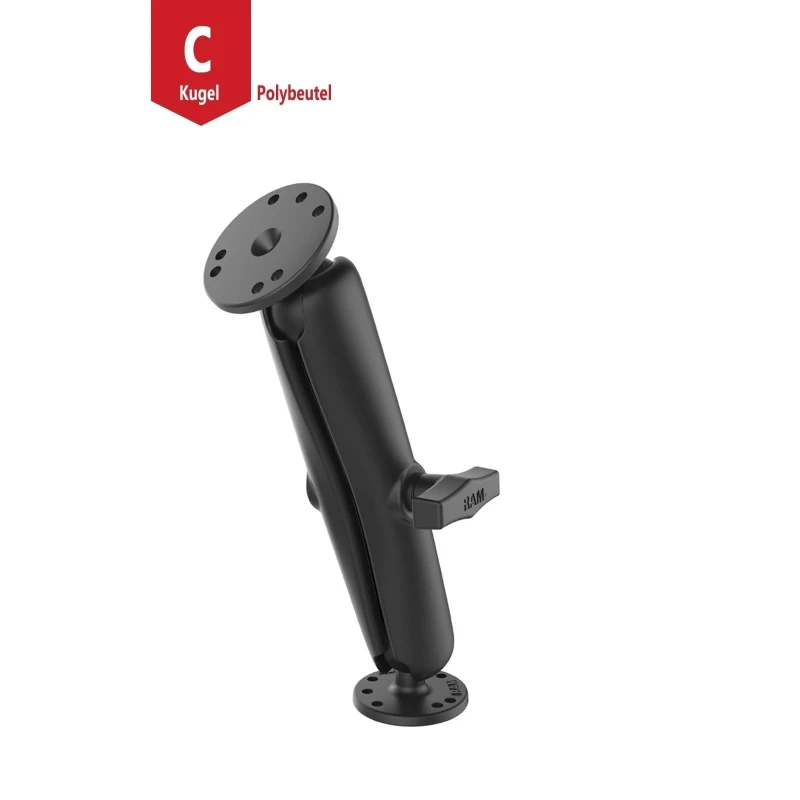 Assembly set - 2x round base plate (AMPS), long connecting arm