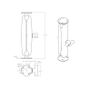 Assembly set - 2x round base plate (AMPS), long connecting arm