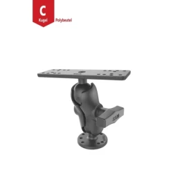 Aufbau-Set - runde Basisplatte (AMPS), kurzer Verbindungsarm, Adapter-Platte (div. Lochraster)