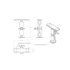 Assembly set - round base plate (AMPS), centre connecting arm, adapter plate (with universal hole pattern)