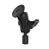 Assembly set - round base plate (AMPS), short connecting arm, ball with 1/2 inch NPT female thread