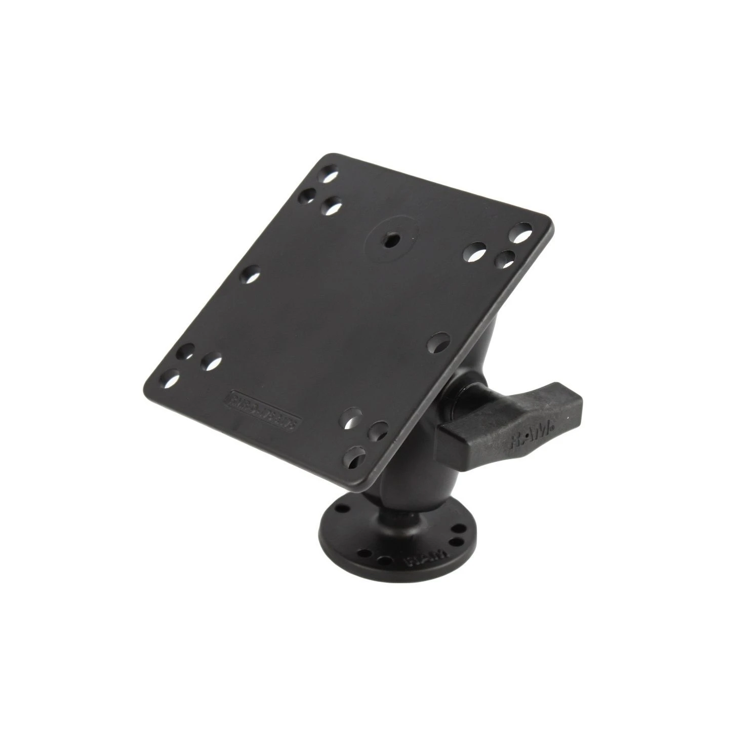 Aufbau-Set - runde Basisplatte (AMPS), kurzer Verbindungsarm, VESA-Platte (75x75 u. 100x100 mm Lochraster