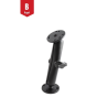 Mounting set - (1 inch), 2x round base plate (AMPS), long connecting arm