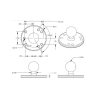 Mounting set - (1 inch), rectangular base plate, short connecting arm, round base plate (AMPS)