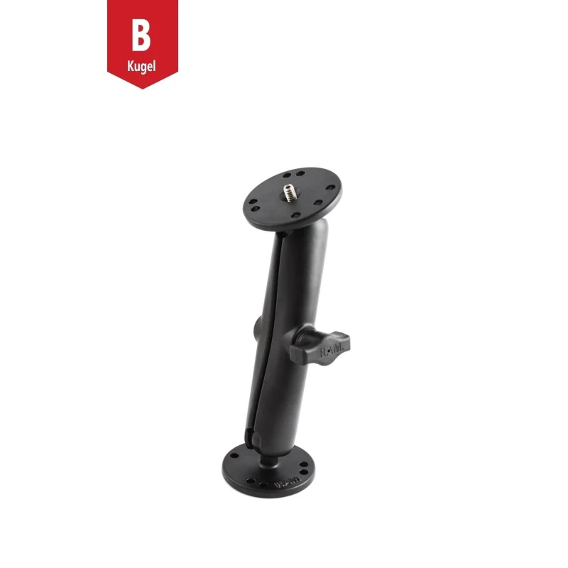 Aufbau-Set -  (1 Zoll), runde Basisplatte (AMPS), langer Verbindungsarm, Basisplatte mit 1/4"-20 Gewinde