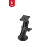 Mounting set - (1 inch), round base plate (AMPS), centre connecting arm, rectangular base plate (AMPS)