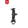Handlebar set - (1 inch), screw clamp, centre connecting arm, Diamond base plate (trapezoid)
