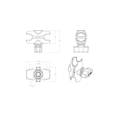 RAM Mounts Verbindungsarm kurz (ca. 61 mm) - für B-Kugeln (1 Zoll)