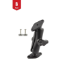 Assembly set - (1 inch), 2x Diamond base plate (trapezoid), centre connecting arm, screw set