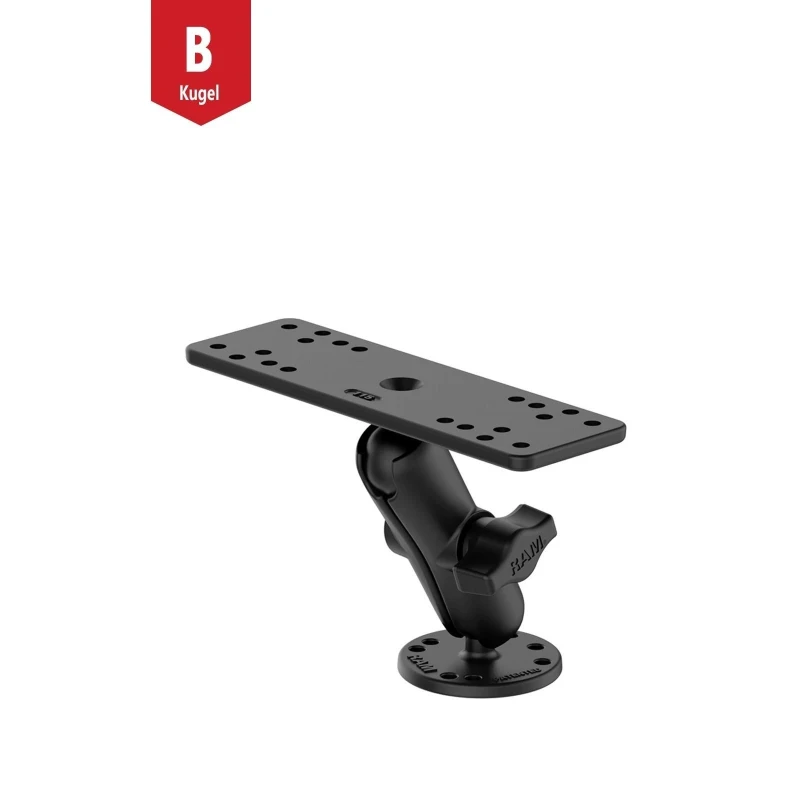Mounting set - (1 inch), round base plate (AMPS), centre connecting arm, universal adapter plate