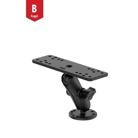 Mounting set - (1 inch), round base plate (AMPS), centre connecting arm, universal adapter plate