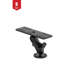 Mounting set - (1 inch), round base plate (AMPS), centre connecting arm, universal adapter plate
