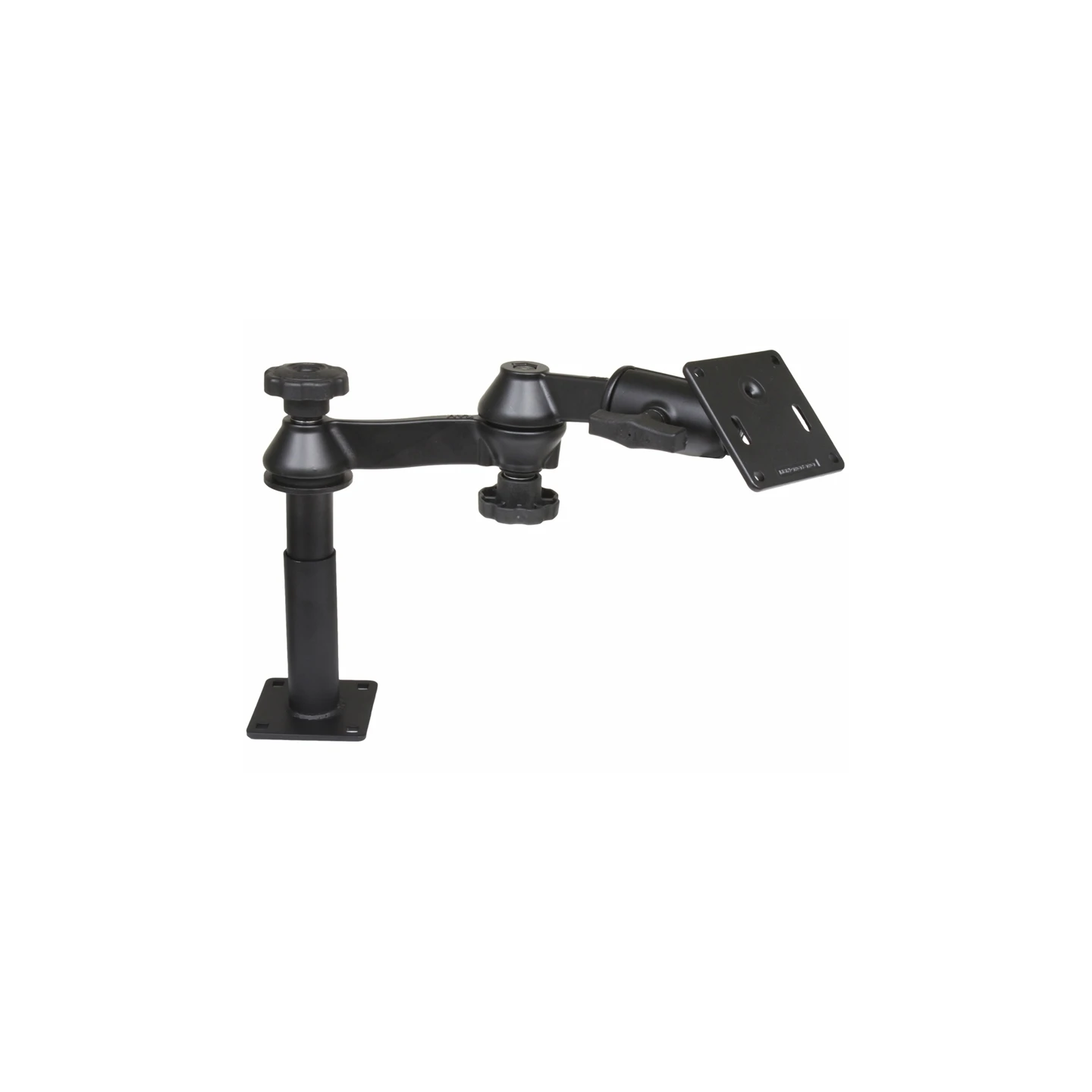 Doppel-Schwenkarm mit 10,2 cm Einschubstab, 12,7 cm Bodensockel und 1,5 Zoll  VESA-Platte